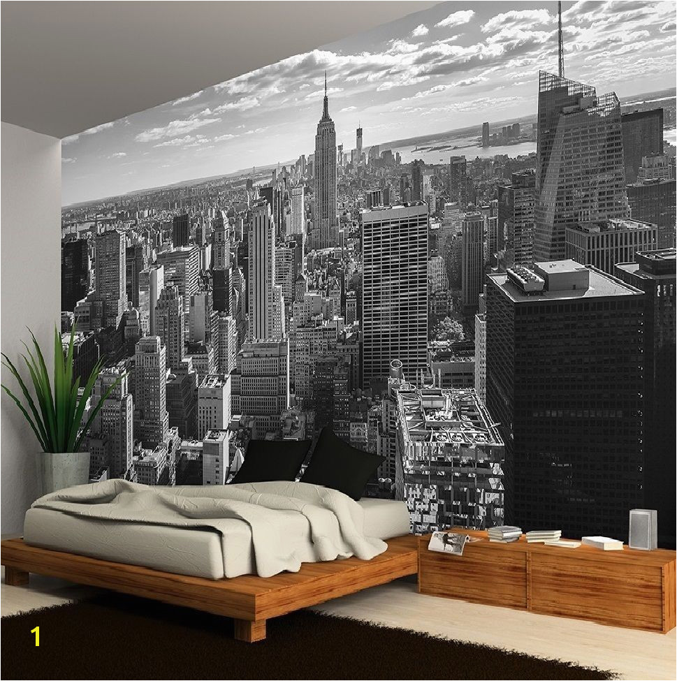 New York Wall Mural by Robert Harrison New York City Skyline Black White Wallpaper Wall Mural