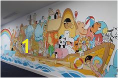 My first wall mural for a primary school in Lincolnshire England They wanted something based on Noah s Ark