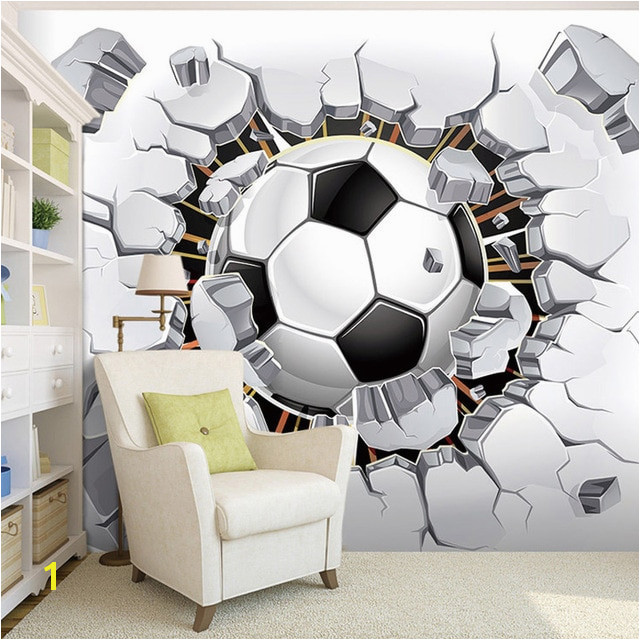 Sports Murals for Bedrooms Custom Wall Mural Wallpaper 3d soccer Sport Creative Art Wall