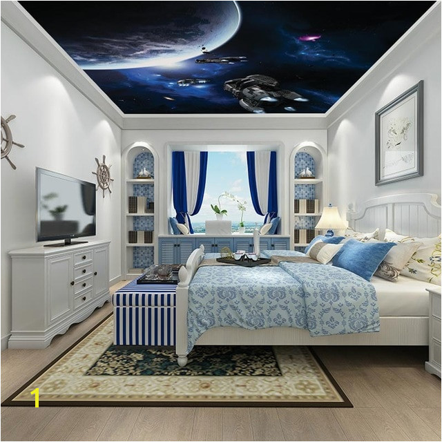 Modern Ceiling Wall Papers 3d Star Sky Wallpaper Living Room Bedroom Thicken Self Adhesive Vinyl Silk Fabric Wallpaper