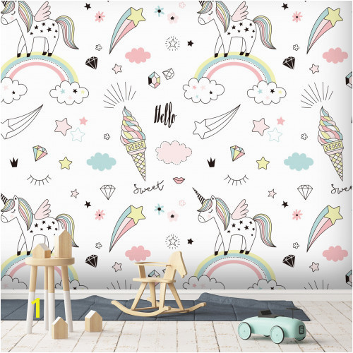 Where the Wild Things are Wall Mural 3d Unicorn 831 Wallpaper Wall Murals Self Adhesive Removable