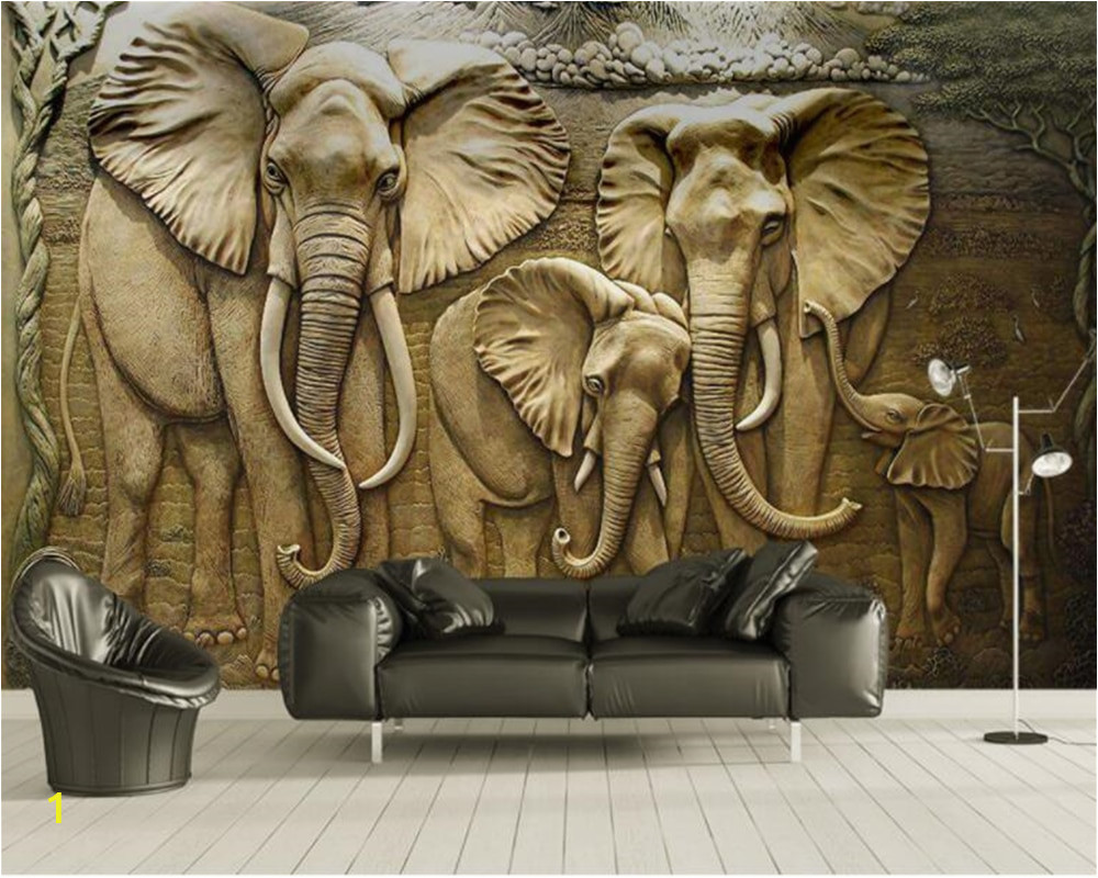 3d Elephant Wall Murals For Living Room