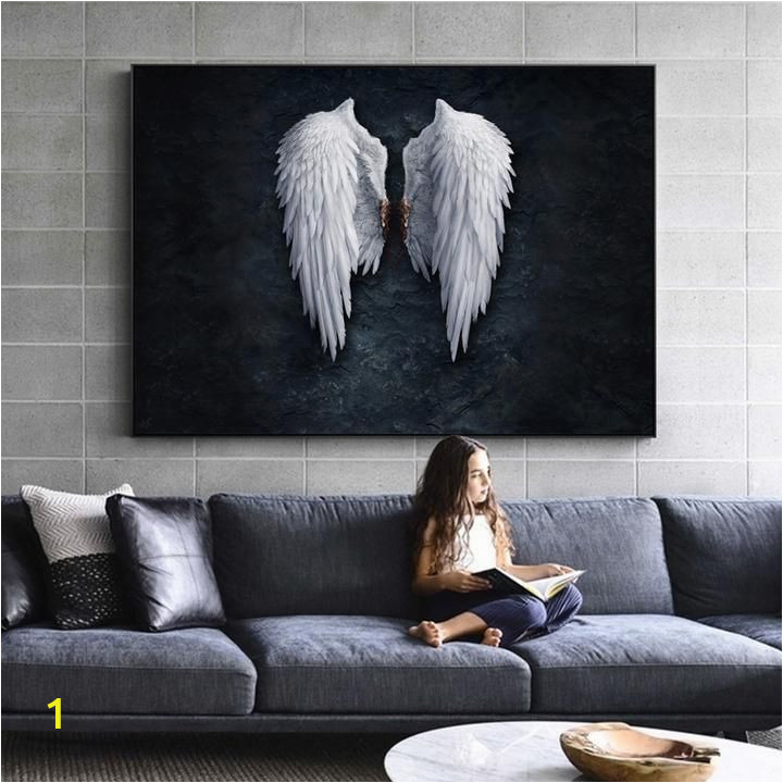 Angel Wings Wall Murals Angel Wings with Frame Option