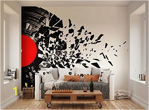 Banksy Wall Mural Wallpaper Ohpopsi Smashed Vinyl Record Music Wall Mural • Available In