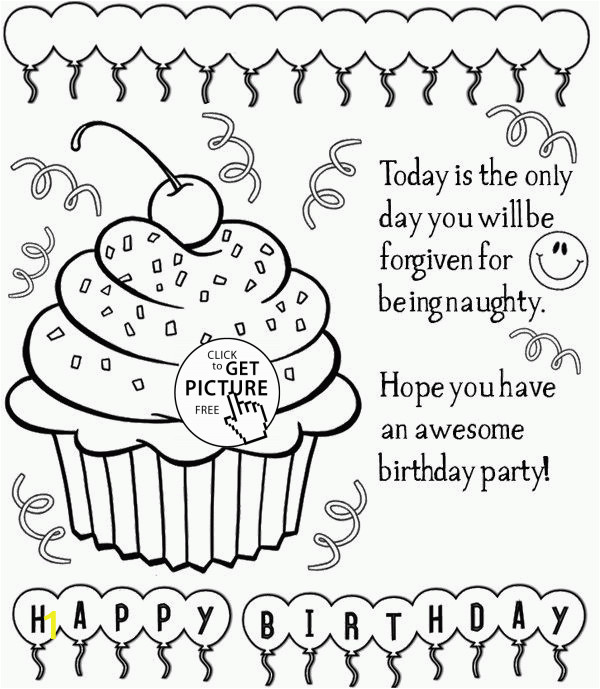 Birthday Cupcake Coloring Page Happy Birthday Cupcake Coloring Page for Kids Holiday