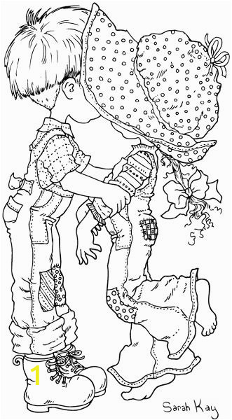 Boy and Girl Kissing Coloring Pages Pattern Little Boy Kissing Little Girl Behind Hat Brim