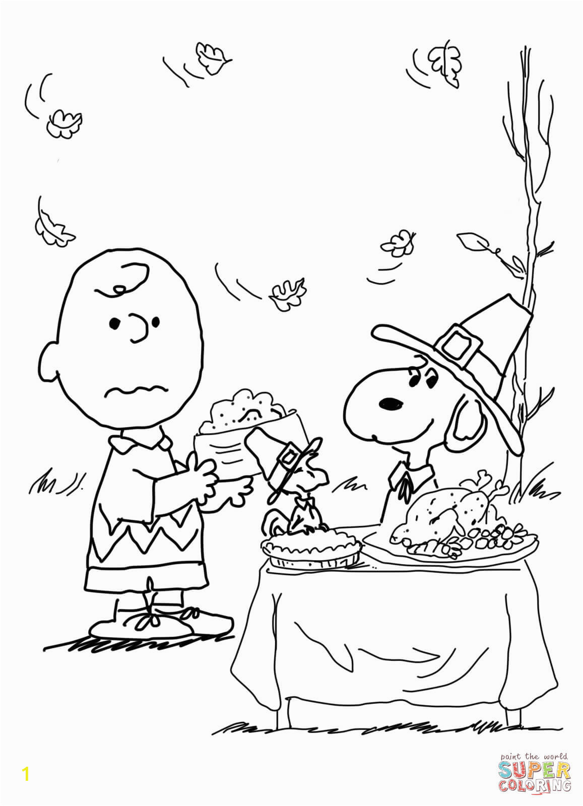 colorings for kids free thanksgiving charlie brown