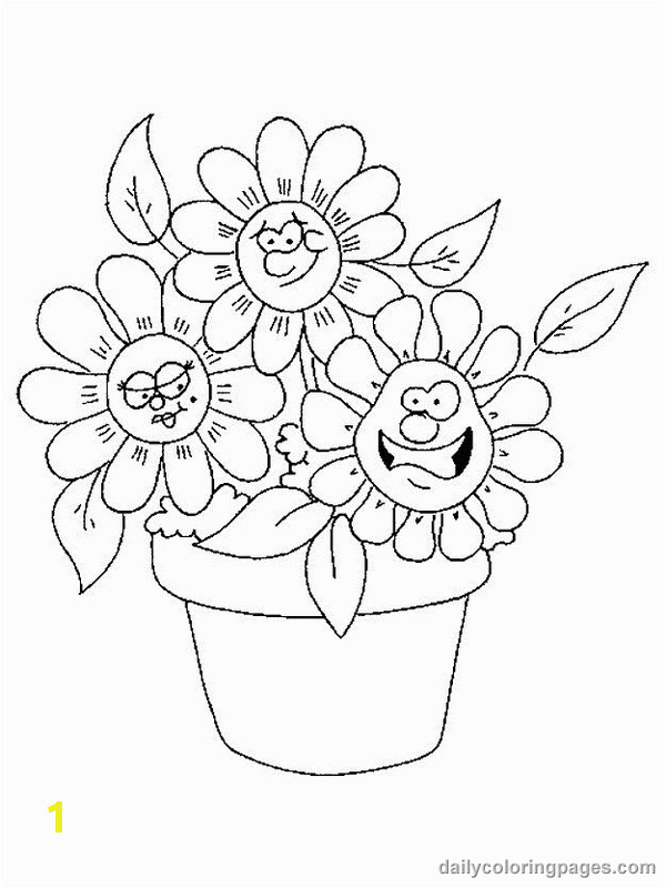Coloring Pages Of Cartoon Flowers Flower Coloring Pages