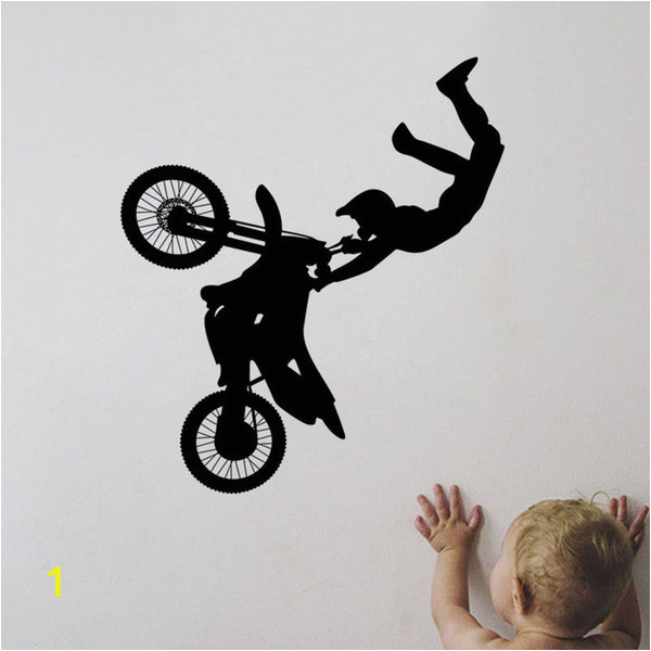 Extreme Sports Wall Mural Tribal Bike Motorcycle Vinyl Removable Wall Stickers Sports Decor Mural Room Paper Art Decal for Living Room Home Decor 51 57 Cm Mario Wall Decals