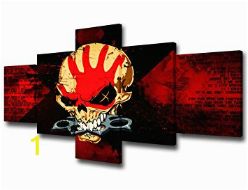 Five Finger Death Punch Coloring Pages Five Finger Death Punch Wall Art Rock and Roll Posters Vintage Hd Prints On Canvas Home Decor for Living Room Paintings 5 Panel Artwork