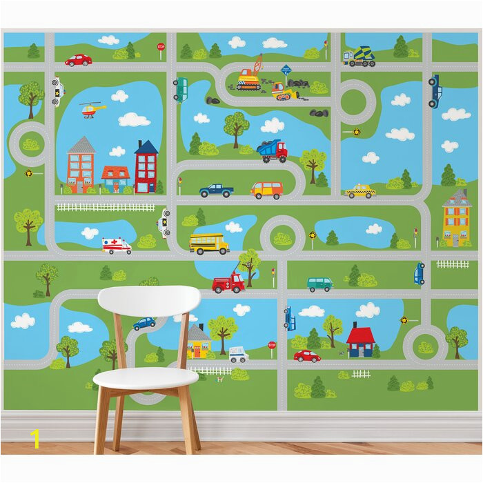 Tyngsborough Road Map Peel And Stick 9 83 L x 94" W Wall Mural