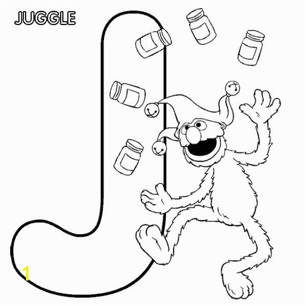 J is for Coloring Page Sesame Street Coloring J Grover