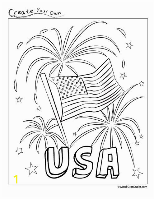 Kirby Buckets Drawings Coloring Pages Happy Fourth Usa Fireworks Coloring Page Free Printable