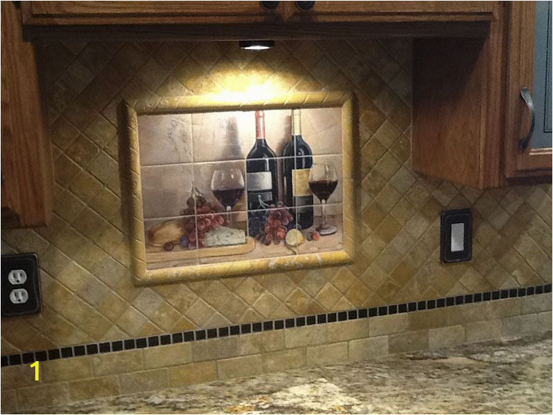 Kitchen Wall Tile Murals Bread and Wine Tile Mural