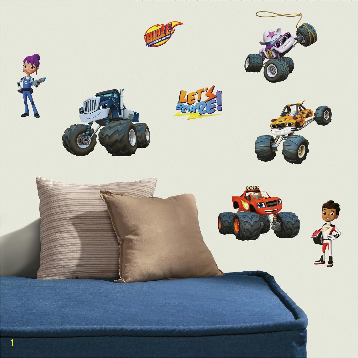 Monster Truck Wall Mural Blaze and the Monster Machines Peel and Stick Wall Decal