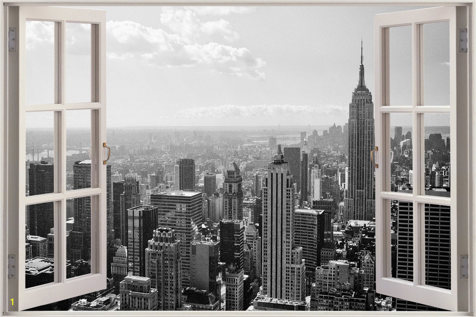 Nyc Lights Wall Mural Huge 3d Window New York City View Wall Stickers Mural