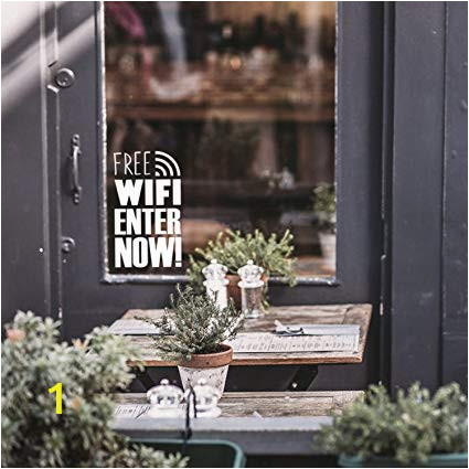 Outdoor Wall Murals for Schools Free Wifi Business Sign 16" X 10" Decoration Vinyl Stickers Window Sign Vinyl Decals Free Wi Fi Vinyl Sticker for Businesses Coffee Shops and