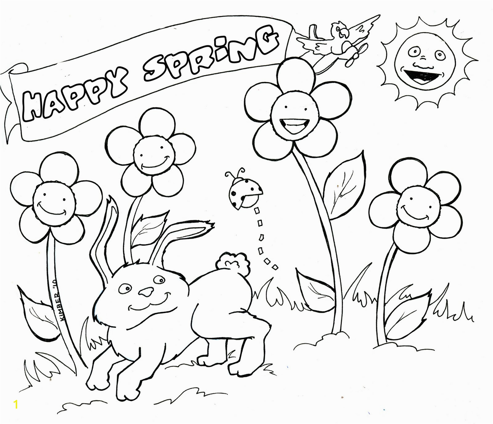 springtime coloring pages 1