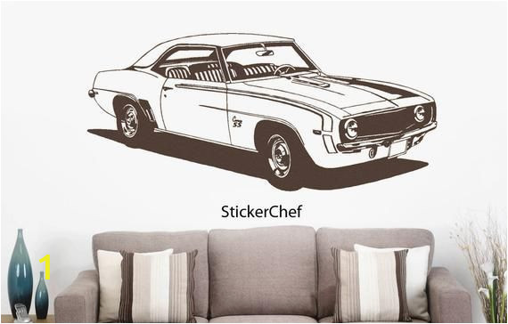 Racing Car Wall Mural 1969 Chevy Camaro Car Wall Decal Muscle Car Decals Muscle