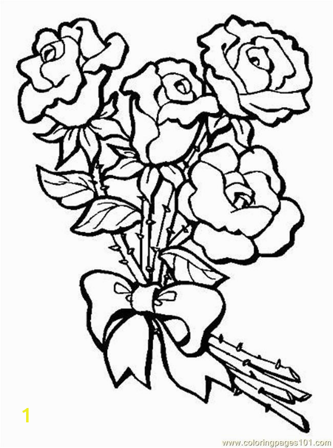 Rose Bouquet Coloring Pages S Bouquet Roseseview Coloring Page Free Flowers
