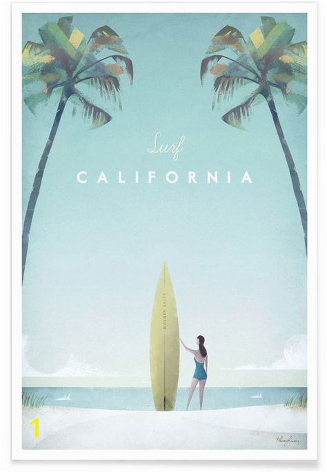 Surfing Wall Murals Posters California as Premium Poster by Henry Rivers