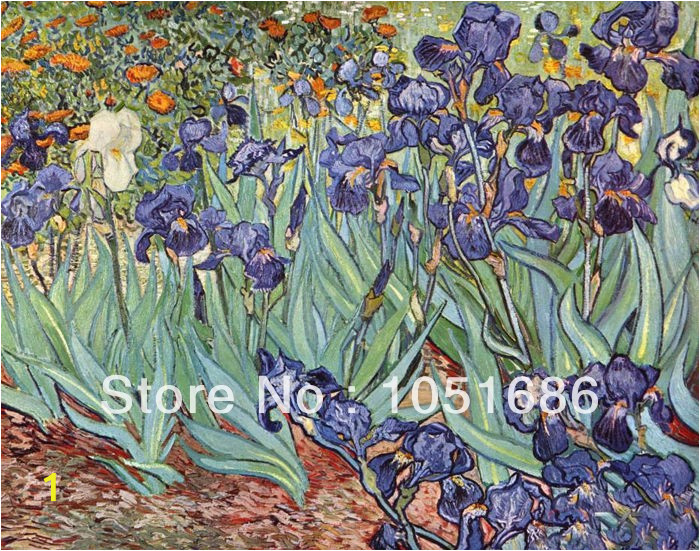 Quietly Irises Vincent Van Gogh Famous Paintings Reproductions Hand Painted Canvas Picture Flower Oil Wall Art