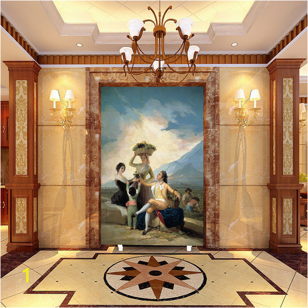 Wall Mural for Hallway 3d Customized European Oil Painting Wallpaper Girls and Mother Beautiful Mural Living Room Corridor Porch Hallway Background Wall Decor Hd Widescreen