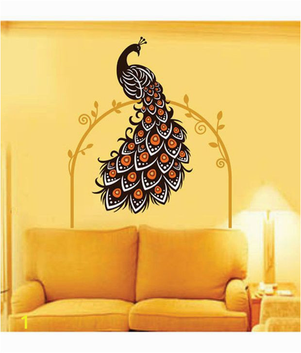 Wall Murals Price In India Stickerskart Wall Stickers Wall Decals Beautiful Peacock On Vine 6907 60×90 Cms