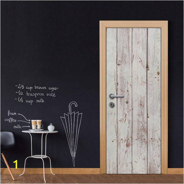 Wood Wall Mural Decal Door Wall Mural Wallpaper Stickers White Grey Wooden Gate Vinyl Removable Decals for Home Room Decoration Cheap Wall Sticker Cheap Wall Stickers From