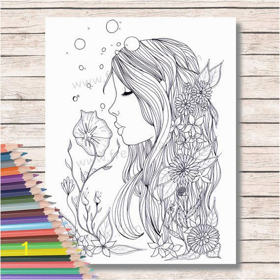 Coloring Pages for Copic Markers Printed Coloring Pages for Adults or Kids Fairy Mermaid