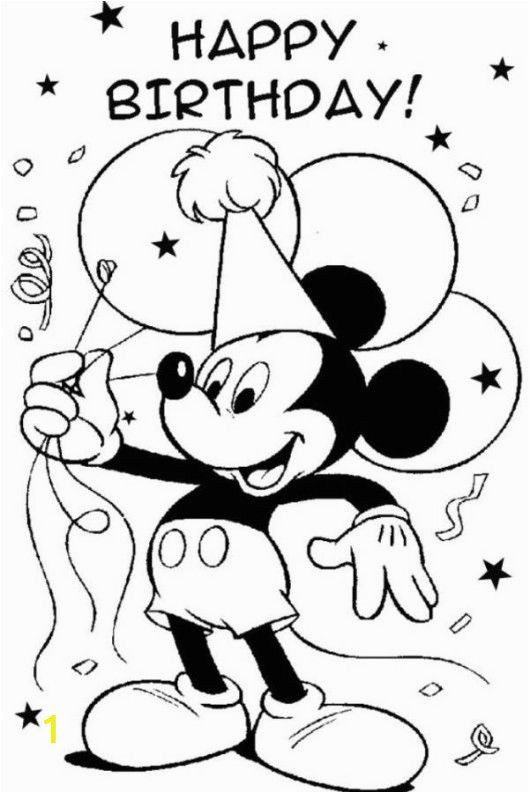 Disney Coloring Pages Happy Birthday Mickey Mouse Disney Happy Birthday Coloring Pages Birthday