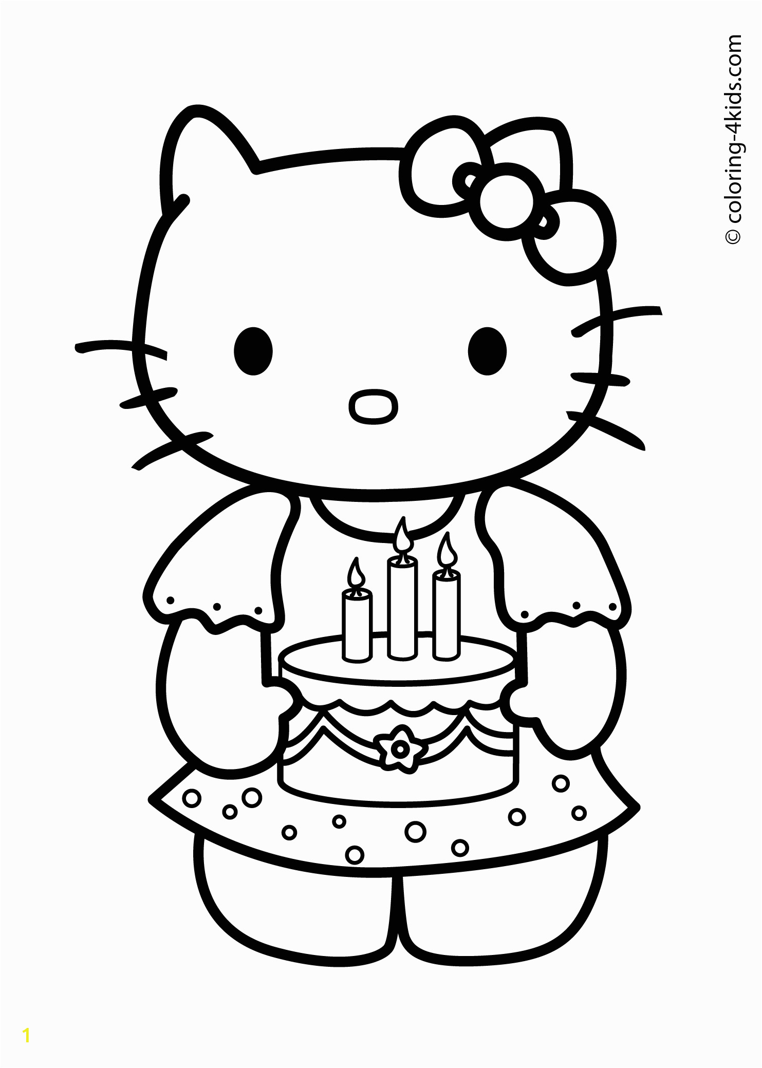 Hello Kitty Get Well soon Coloring Pages Free Hello Kitty Coloring Pages Happy Birthday Download
