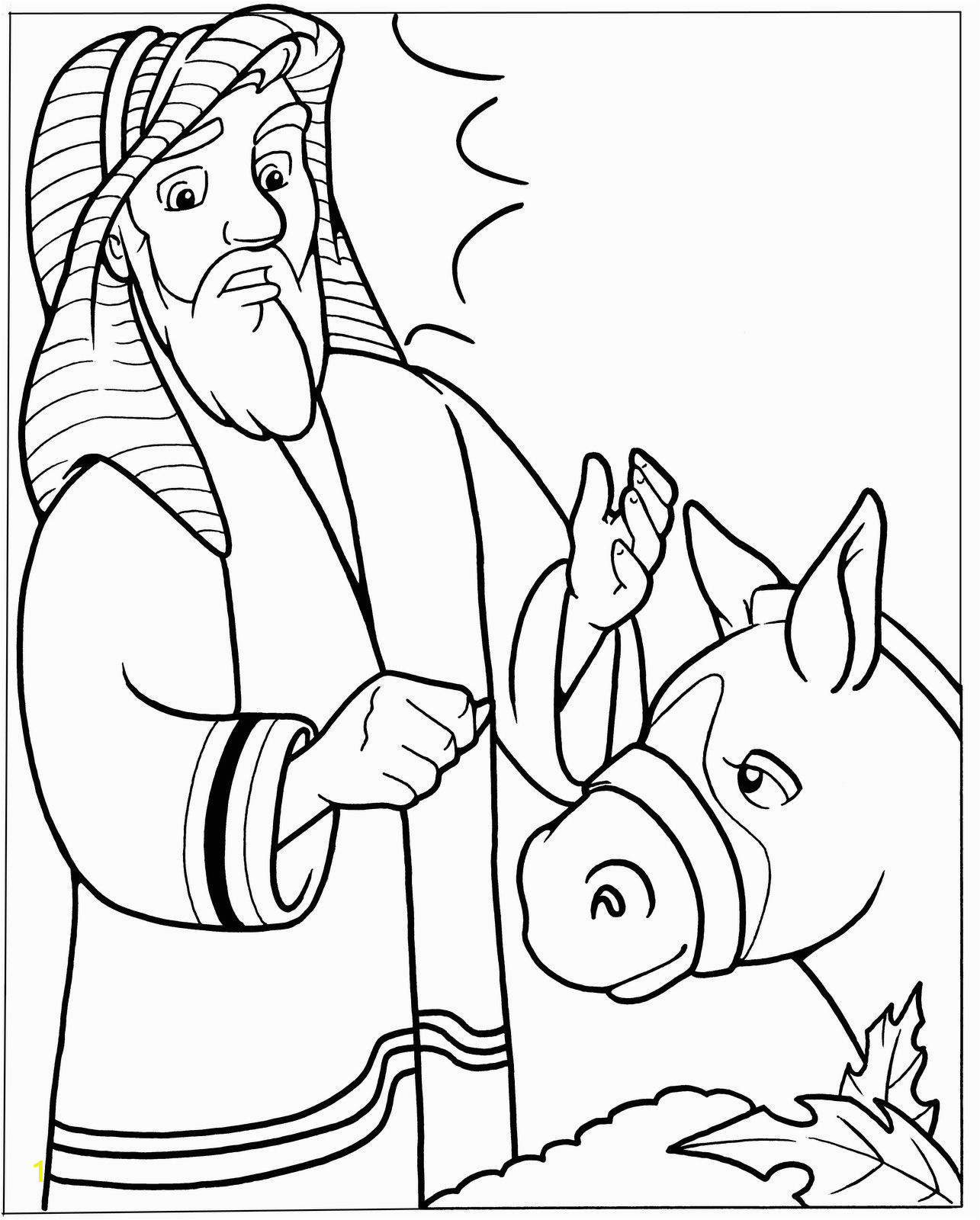 Balaam and His Donkey Coloring Page | divyajanan