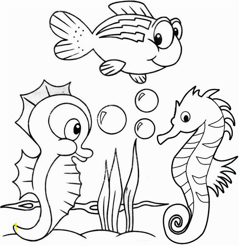 Coloring Pages Of Baby Sea Animals Cute Baby Seahorse Coloring Page
