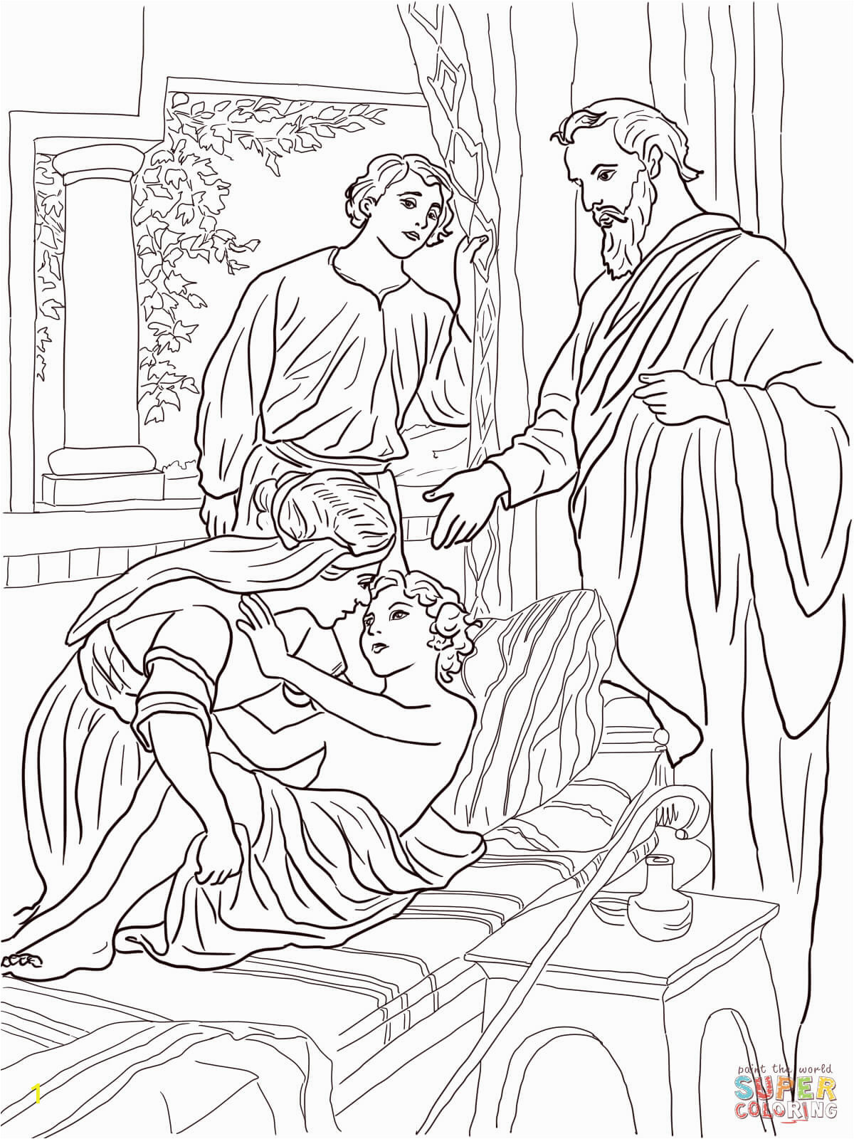 Elisha and the Shunammite Woman Coloring Page Elisha and the Shunammite Woman Coloring Page