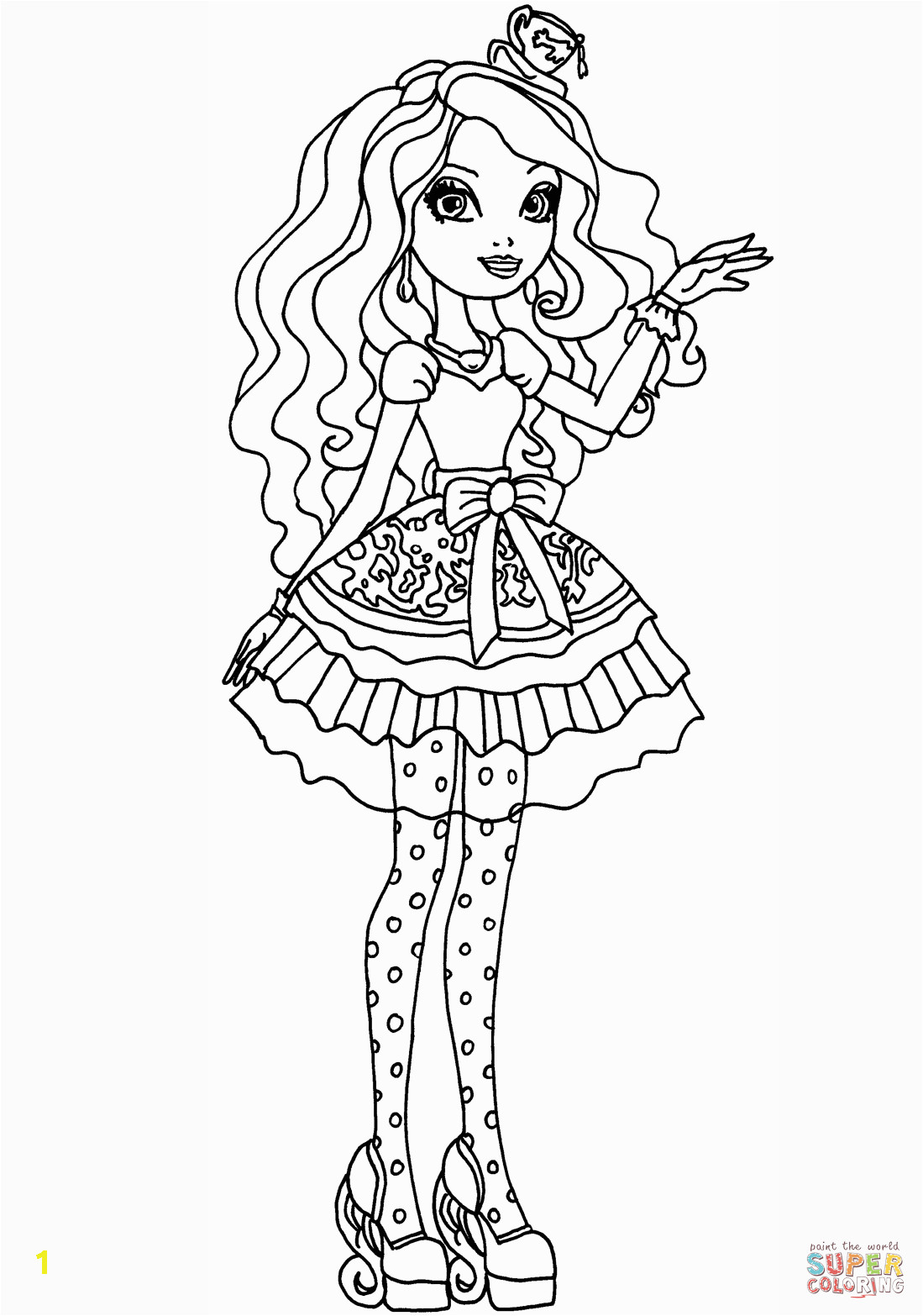Ever after High Coloring Pages Madeline Hatter Ever after High Madeline Hatter Coloring Page