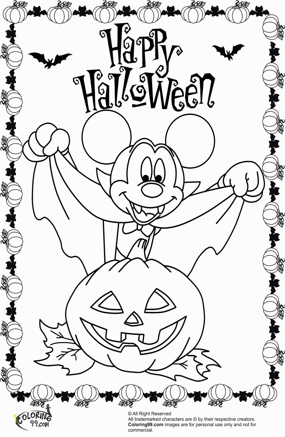 Free Printable Mickey Mouse Halloween Coloring Pages November 2013