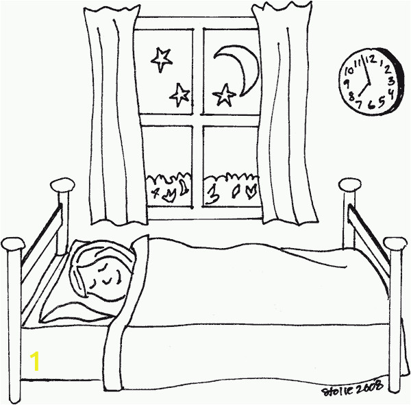 Girl Sleeping In Bed Coloring Page Sleeping Coloring Page Coloring