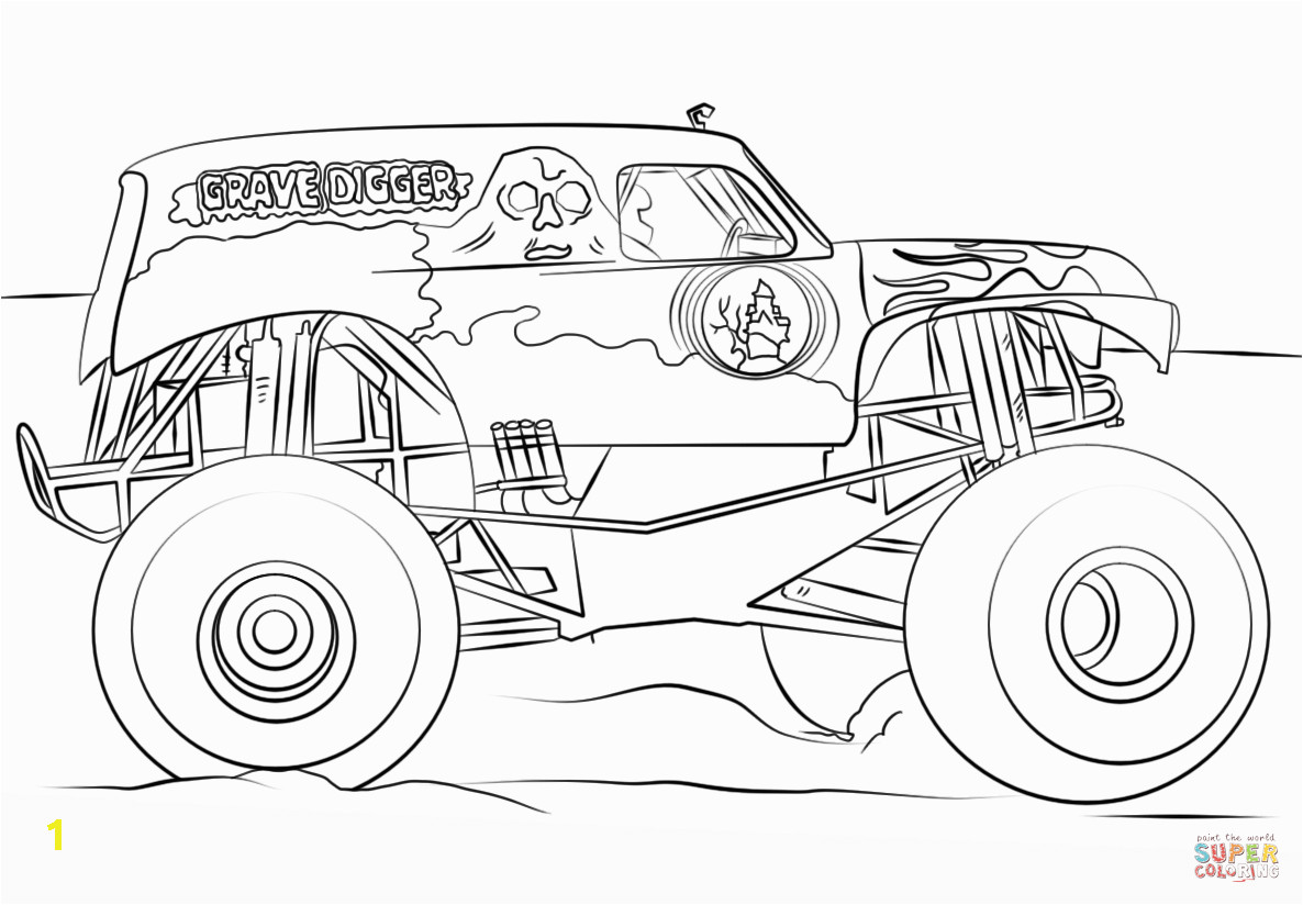 Grave Digger Monster Truck Coloring Pages Grave Digger Monster Truck Coloring Page