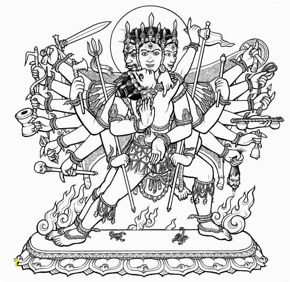 Hindu Gods Coloring Pages Sketch Coloring Page
