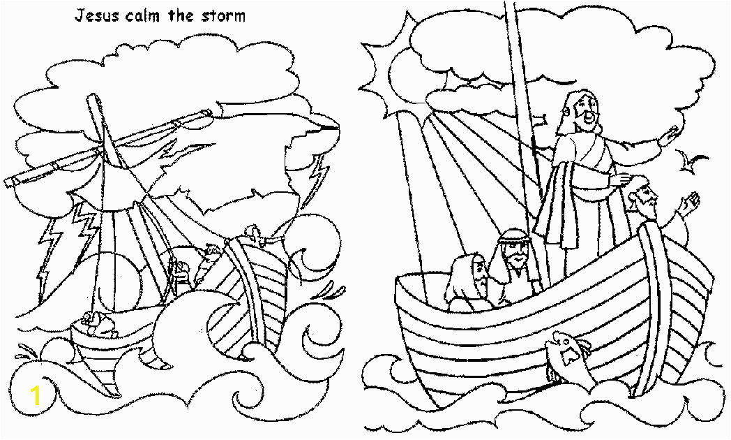 Jesus Calms the Storm Coloring Page Jesus Calms Storm Free Coloring Page Coloring Home