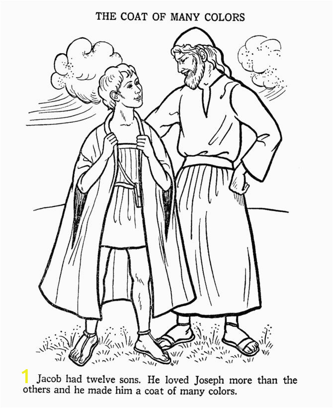Joseph and His Coat Of Many Colors Coloring Page Joseph and the Coat Of Many Colors Bible Story Coloring