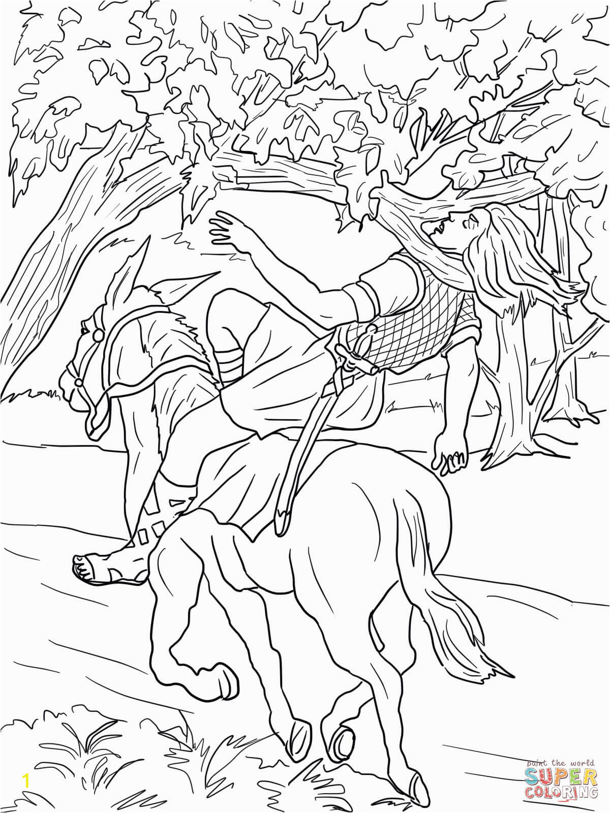 King David and Absalom Coloring Pages King David and Absalom Coloring Page Sketch Coloring Page