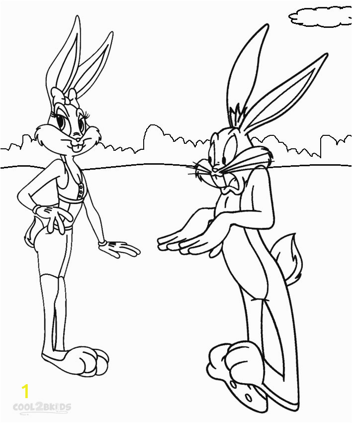 Lola and Bugs Bunny Coloring Pages Printable Bugs Bunny Coloring Pages for Kids