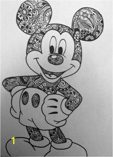 Mickey Mouse Coloring Pages for Adults Floral Printed Mickey Design by byjamierose On Etsy Met
