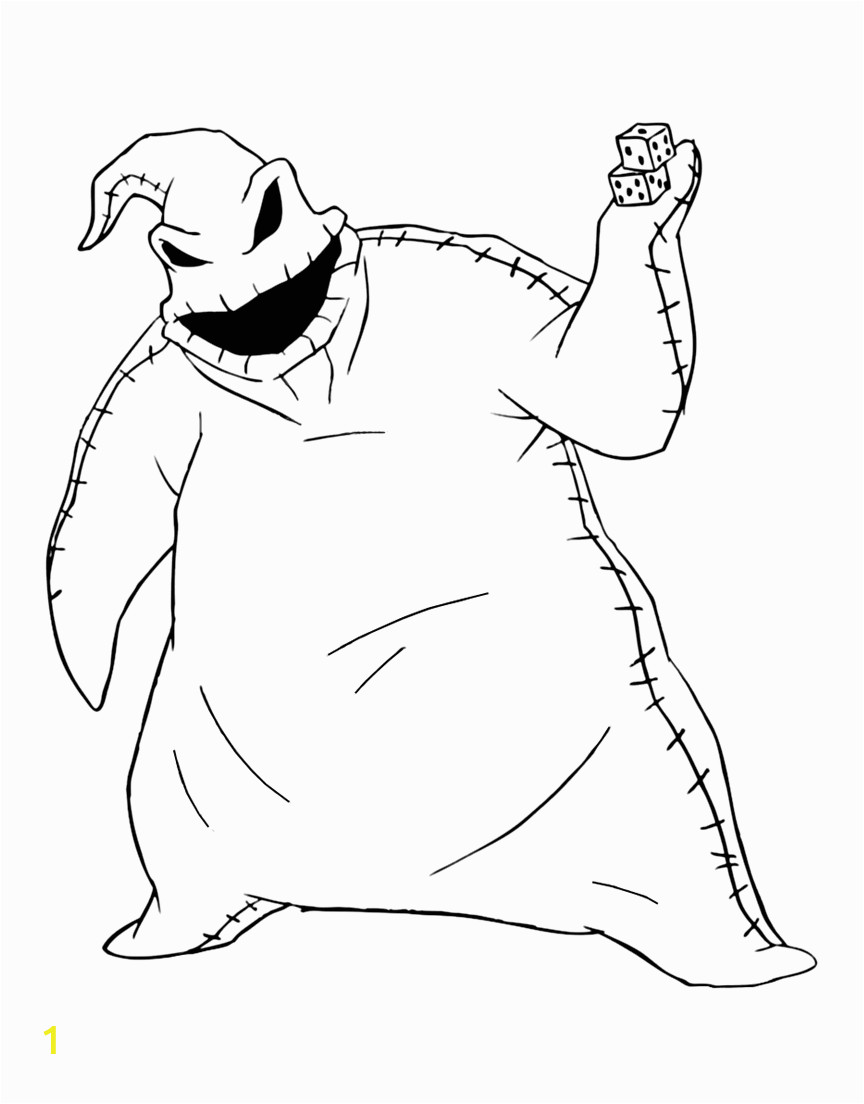Nightmare before Christmas Coloring Pages Oogie Boogie Bad Oogie Boogie Coloring Page Free Printable Coloring