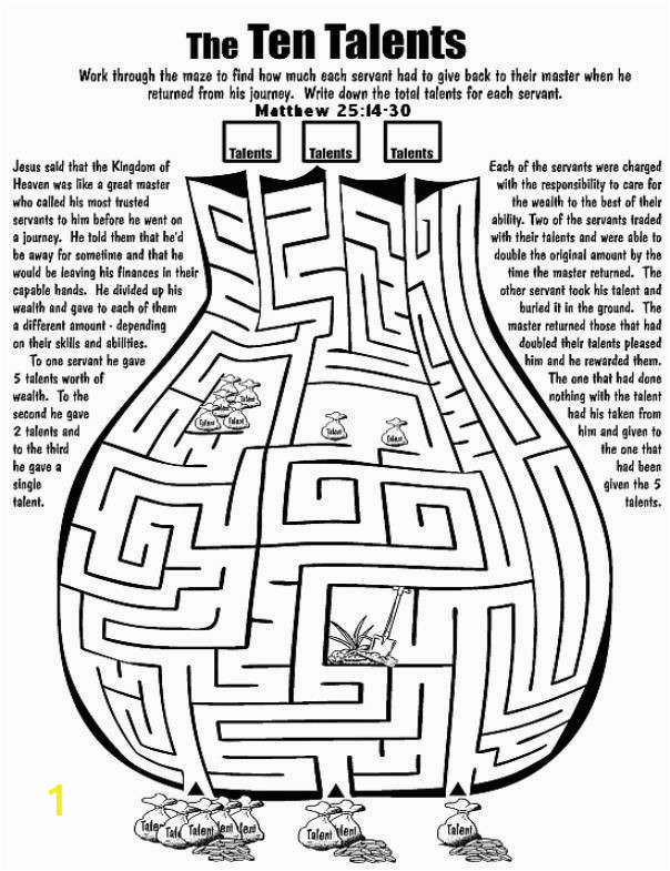 Parable Of the Talents Coloring Page Image Result for Parable Of the Talents Colouring Pages
