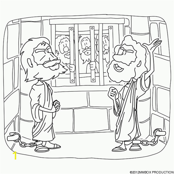 paul and silas in prison coloring page