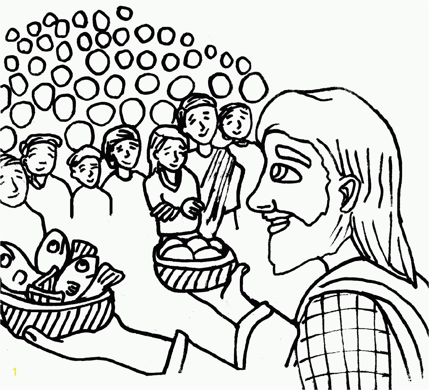Printable Coloring Pages Of Jesus Feeding the 5000 Jesus Feeds the Five Thousand Coloring Page Coloring Home
