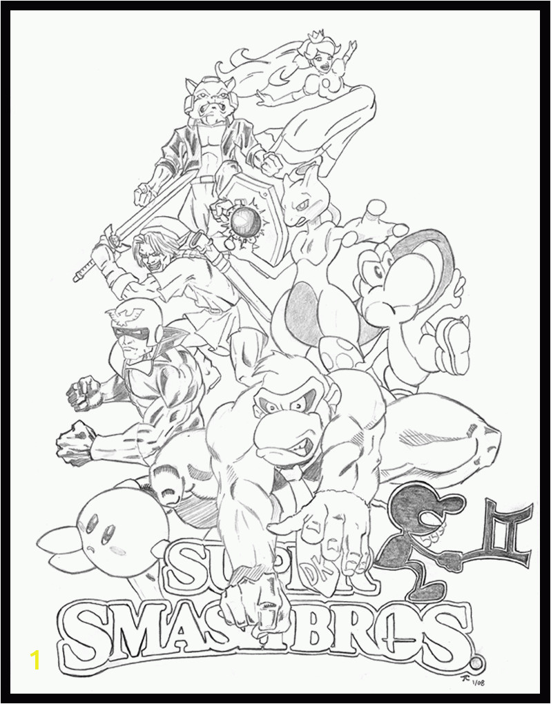 Printable Super Smash Bros Ultimate Coloring Pages Super Smash Brothers Coloring Pages Free Printable